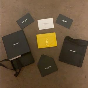 YSL monogram card case  grain de poudre embossed